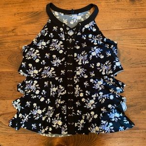 White House Black Market Tank Top w Ruffles WHBM S